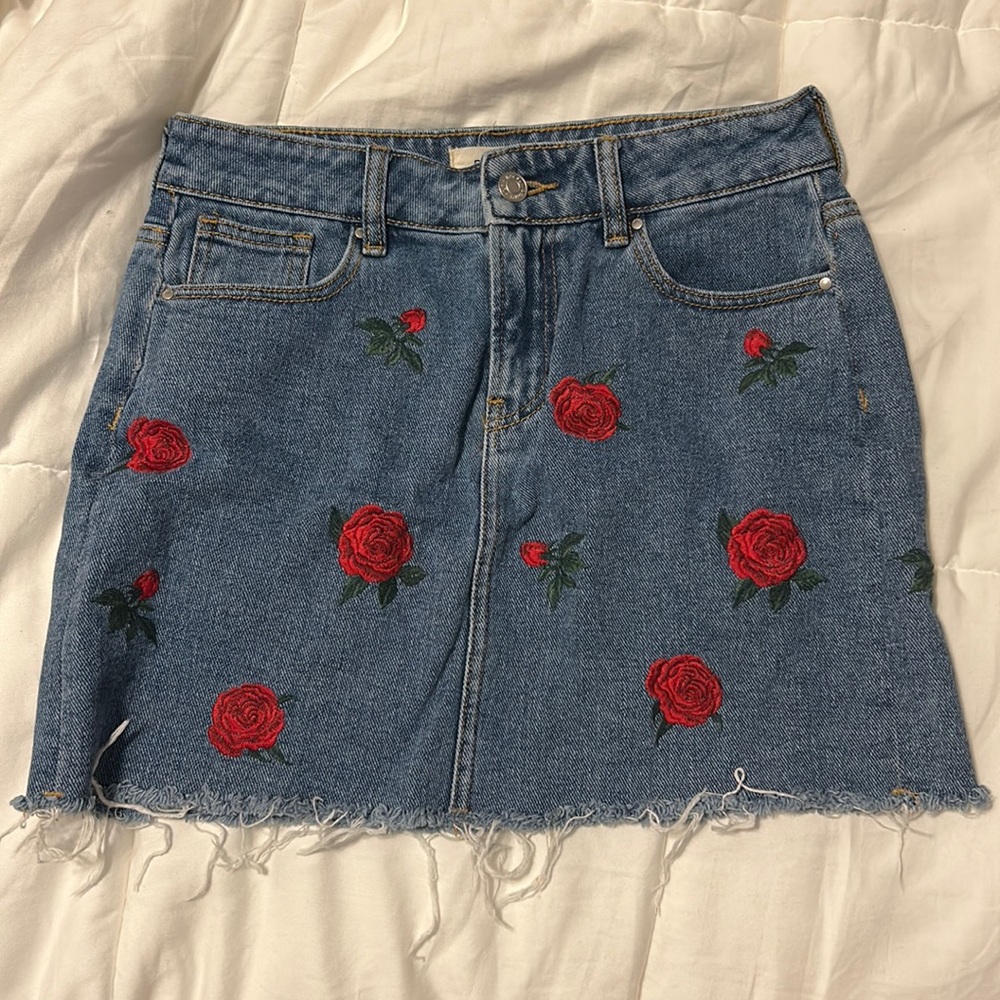 Denim mini skirt